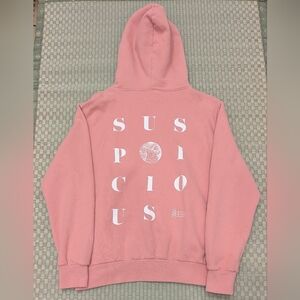 Suspicious Antwerp Graphic Spellout Hoodie Men's Size Medium Made in Portugal